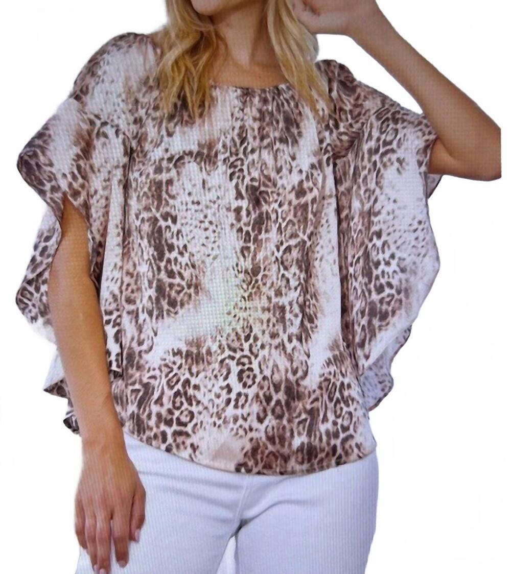 NEW EMILY WONDER short sleeve leopard print blouse in mocha